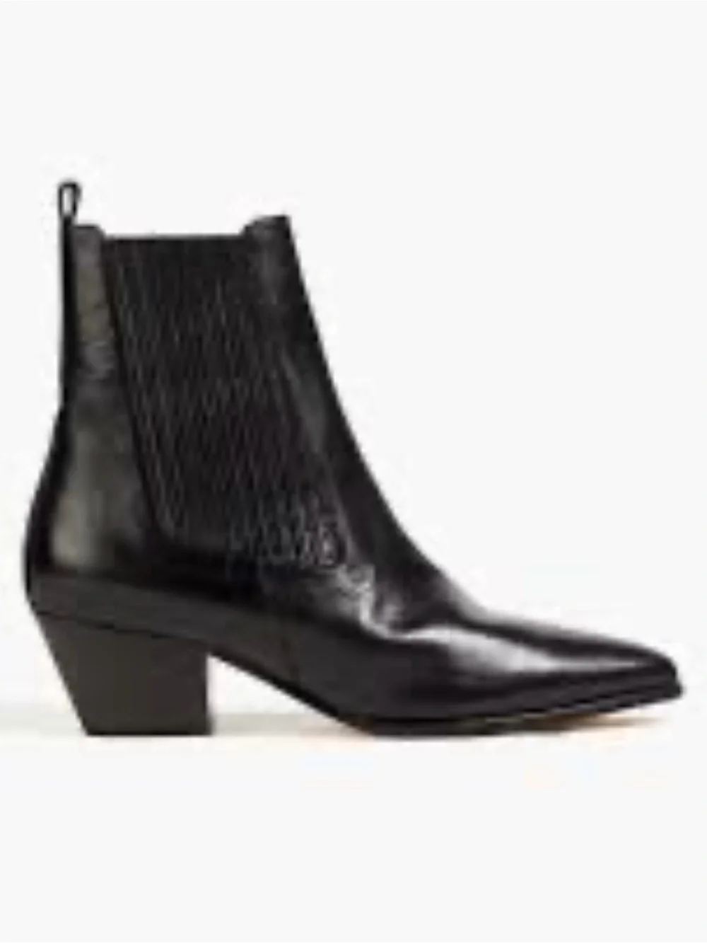 Sandro Black Leather Pointed Chelsea Ankle Boots